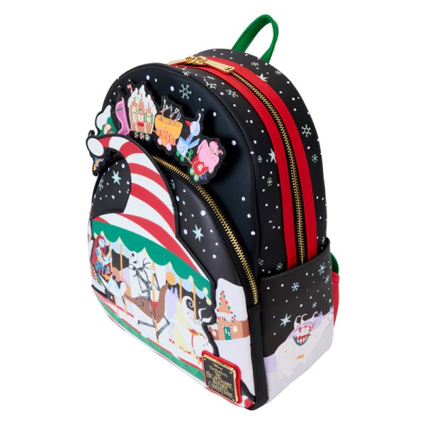 Mini sac à dos phosphorescent carrousel de cannes à sucre - DISNEY LOUNGEFLY L'étrange Noël de Monsieur Jack