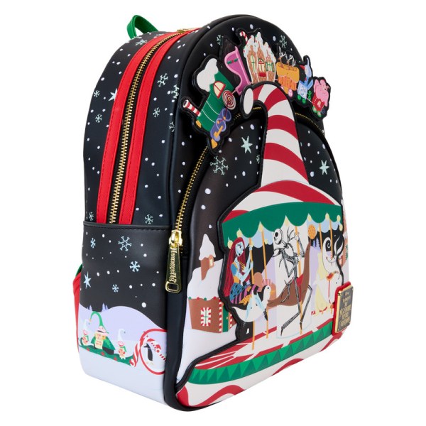 Mini sac à dos phosphorescent carrousel de cannes à sucre - DISNEY LOUNGEFLY L'étrange Noël de Monsieur Jack