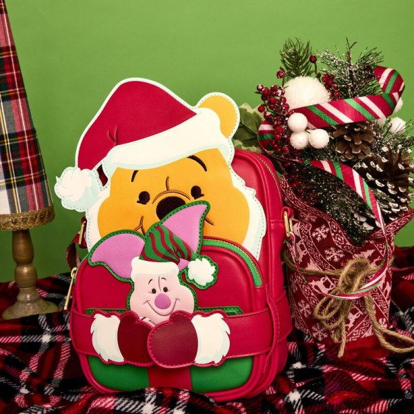Sac à bandoulière avec porte-monnaie Winnie cosplay Père Noël et Porcinet - DISNEY LOUNGEFLY Winnie L'ourson