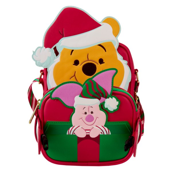 Sac à bandoulière avec porte-monnaie Winnie cosplay Père Noël et Porcinet - DISNEY LOUNGEFLY Winnie L'ourson