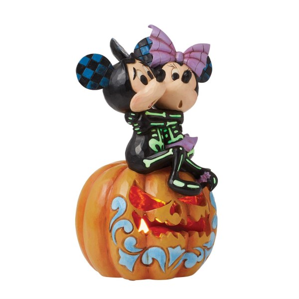 Figurine citrouille LED Mickey et Minnie Squelettes - DISNEY TRADITIONS