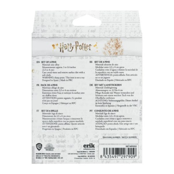SET DE 4 PINS MAISONS DE POUDLARD - HARRY POTTER