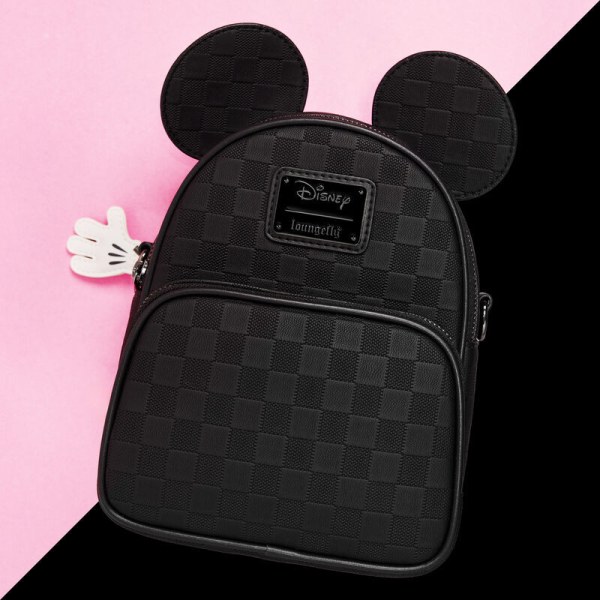 Convertible mini sac à dos et sac à bandoulière à carreaux Mickey Mouse - DISNEY LOUNGEFLY