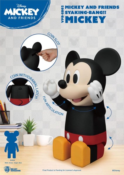 Disney Syaking Bang tirelire de vinyle Mickey and Friends Mickey 48 cm