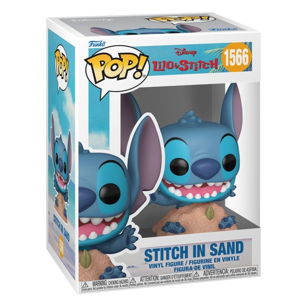 Figurine en vinyle POP! 1566 Lilo et Stitch Stitch dans le sable 9 cm
