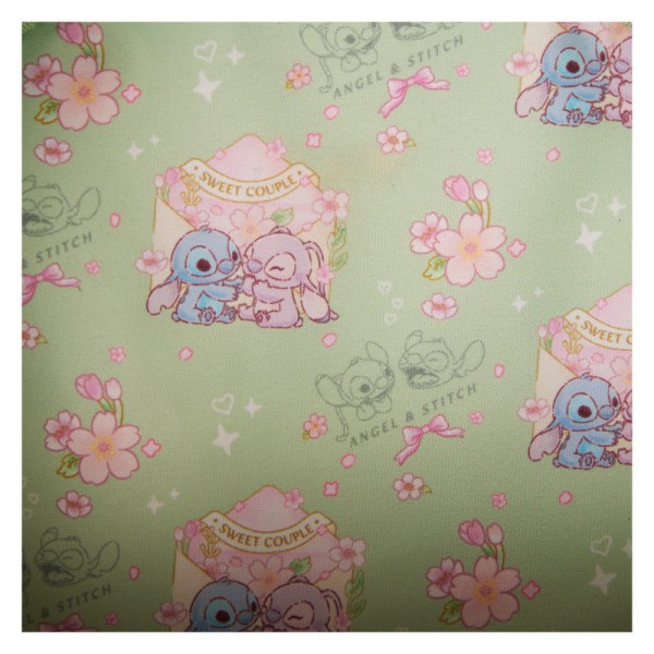 Sac à bandoulière avec poignée et nœud Stitch & Angel fleurs de cerisiers - DISNEY LOUNGEFLY