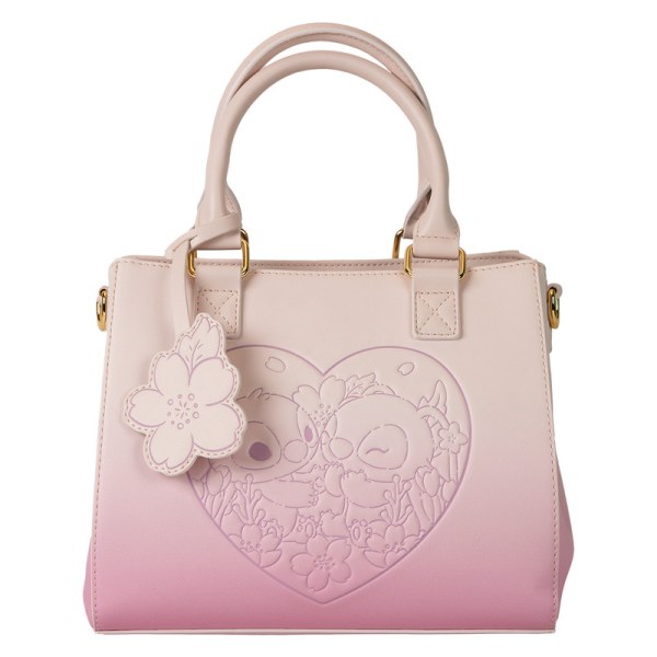 Sac à bandoulière Stitch & Angel coeurs et fleurs de cerisiers - DISNEY LOUNGEFLY