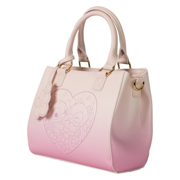 Sac à bandoulière Stitch & Angel coeurs et fleurs de cerisiers - DISNEY LOUNGEFLY