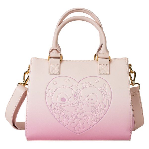 Sac à bandoulière Stitch & Angel coeurs et fleurs de cerisiers - DISNEY LOUNGEFLY