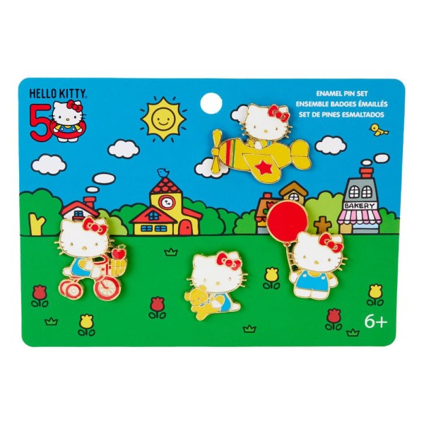 Lot de 4 pins émaillés Hello Kitty 50e anniversaire - Loungefly