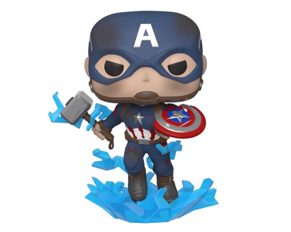 Avengers: Endgame POP! 573 Films Figurine en vinyle Captain America avec Bouclier Brisé et Mjölnir 9 cm
