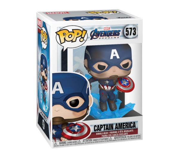 Avengers: Endgame POP! 573 Films Figurine en vinyle Captain America avec Bouclier Brisé et Mjölnir 9 cm