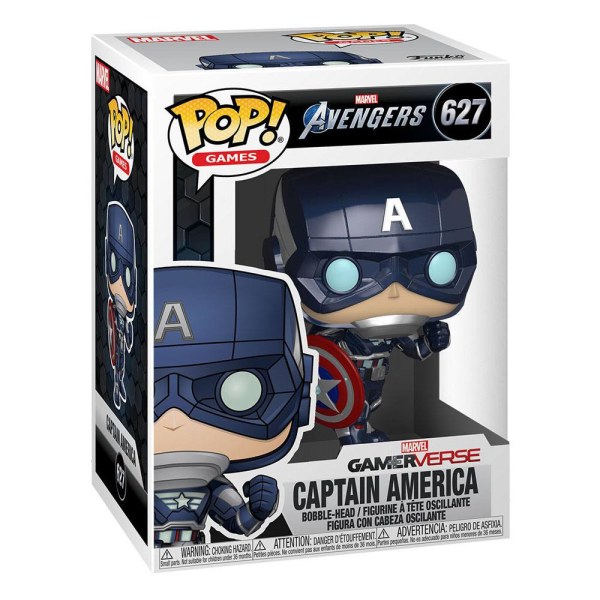 Figurine en vinyle Marvel Avengers (jeu vidéo 2020) POP! 627 Marvel Captain America 9 cm