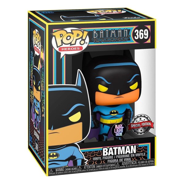 Figurine en vinyle DC Comics POP! 369 Heroes Batman (Black Light) 9 cm