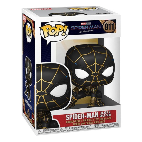 Spider-Man : No Way Home POP! Figurine en vinyle 911 Spider-Man (costume noir et or) 9 cm