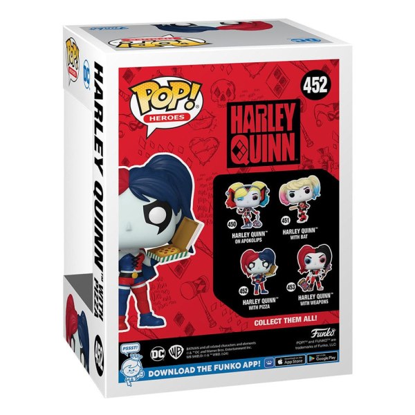 DC Comics: Harley Quinn Takeover POP! 452 Heroes Figurine en vinyle Harley avec pizza 9 cm