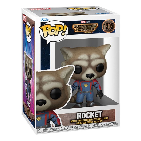 Figurine en vinyle Rocket, 9 cm, Les Gardiens de la Galaxie Vol. 3, POP! 1203