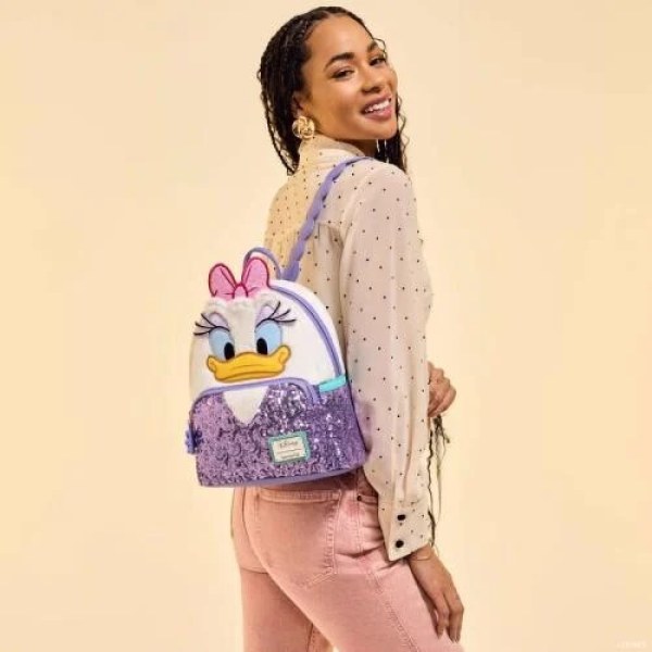 Mini sac à dos en peluche Daisy - DISNEY LOUNGEFLY Daisy 85e anniversaire