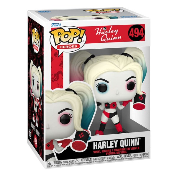 Figurine en vinyle Harley Quinn de la série animée POP! 494 Heroes, 9 cm