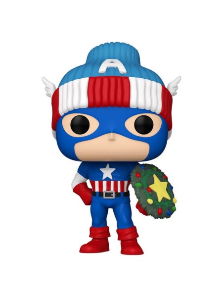 Figurine en vinyle Marvel POP! 1438 Holiday Capt. America 9 cm