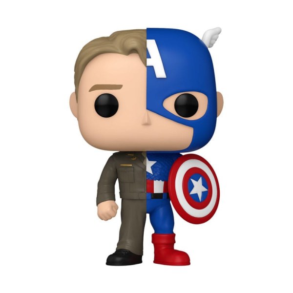 Figurine en vinyle Marvel POP! 1431 Split - Capitaine A/Steve R 9 cm
