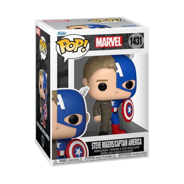 Figurine en vinyle Marvel POP! 1431 Split - Capitaine A/Steve R 9 cm