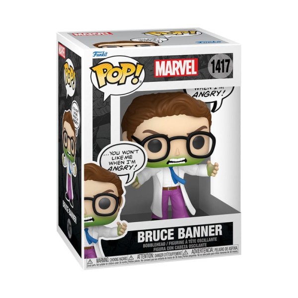 Figurine Marvel Comics POP! 1417 Marvel Vinyl Bruce Banner (Ne me mets pas en colère) 9 cm