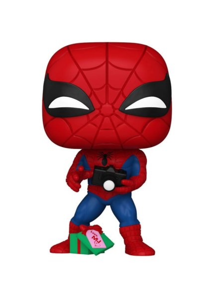 Figurine en vinyle Marvel POP! 1441 Holiday Spiderman avec cadeau ouvert 9 cm