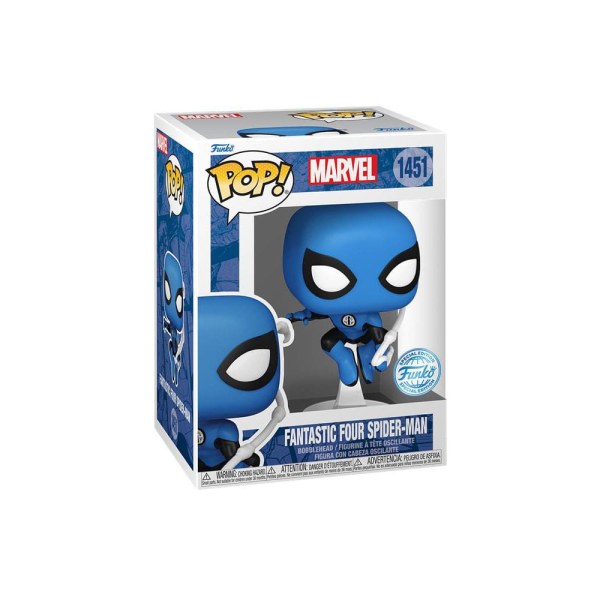 Marvel Pop! 1451 Figurine en vinyle des Quatre Fantastiques Spider-Man Costume Bleu Édition Spéciale 10 cm