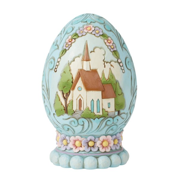 ŒUF AVEC SCÈNE D'ÉGLISE - JIM SHORE HEARTWOOD CREEK