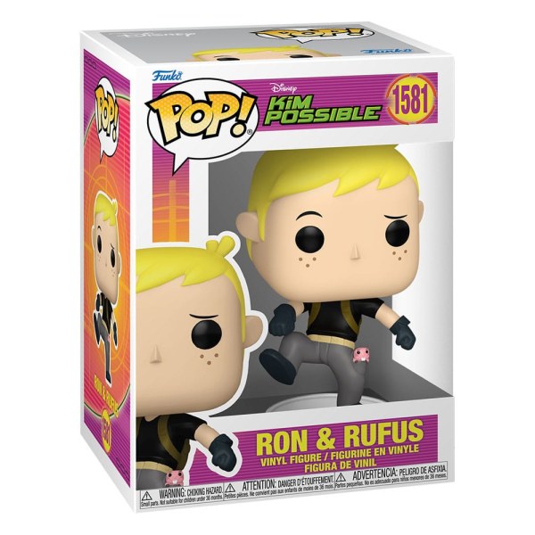 Figurine en vinyle Kim Possible POP! 1581 Ron avec Rufus 9 cm