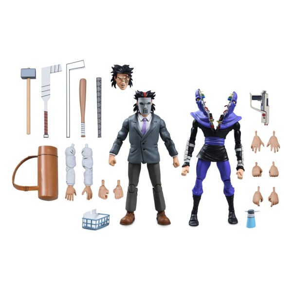 Tortues Ninja (Cartoon) pack 2 figurines Business Suit Casey Jones & Split Foot Soldier 18 cm
