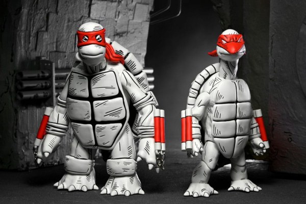 Tortues Ninja (Mirage Comics) pack 2 figurines Black and White First Turtles 18 cm
