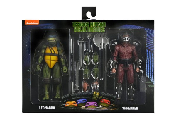 Tortues Ninja (1990 Movie) figurine Roof Top Battle Shredder vs Leo 18 cm