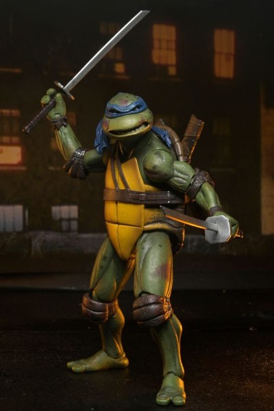 Tortues Ninja (1990 Movie) figurine Roof Top Battle Shredder vs Leo 18 cm