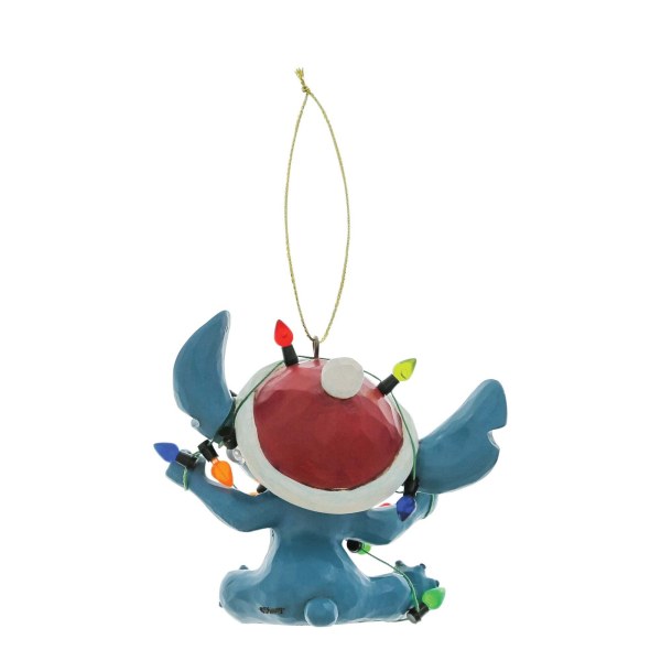 Stitch enveloppé de guirlandes lumineuses de Noël - Décoration à suspendre - DISNEY TRADITIONS