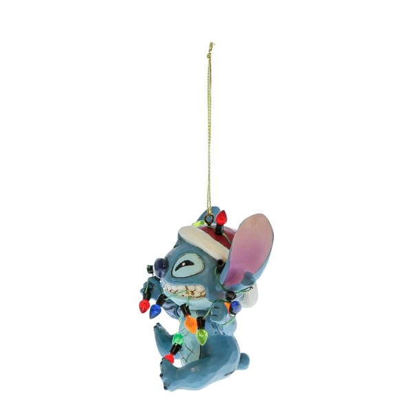 Stitch enveloppé de guirlandes lumineuses de Noël - Décoration à suspendre - DISNEY TRADITIONS