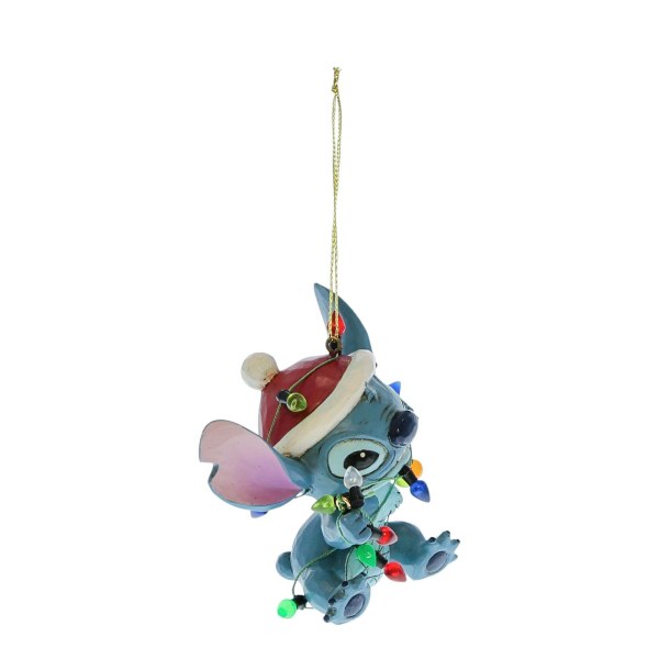 Stitch enveloppé de guirlandes lumineuses de Noël - Décoration à suspendre - DISNEY TRADITIONS