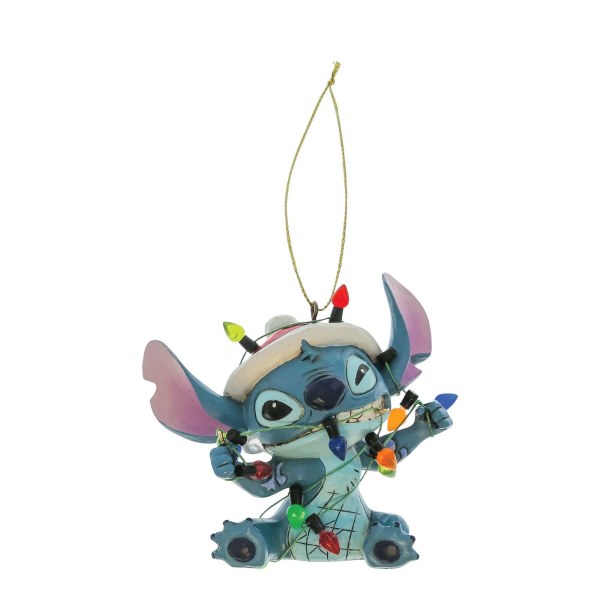 Stitch enveloppé de guirlandes lumineuses de Noël - Décoration à suspendre - DISNEY TRADITIONS