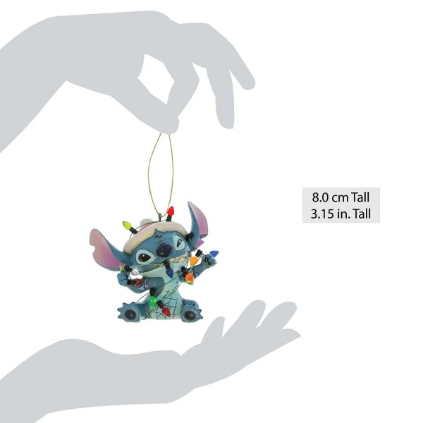 Stitch enveloppé de guirlandes lumineuses de Noël - Décoration à suspendre - DISNEY TRADITIONS