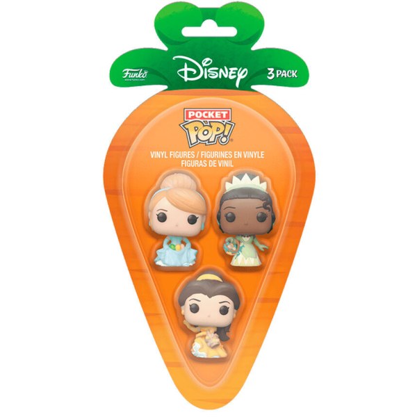 Carrot Pocket POP blister 3 figurines Disney Princesse Cendrillon Tiana Bella pâques