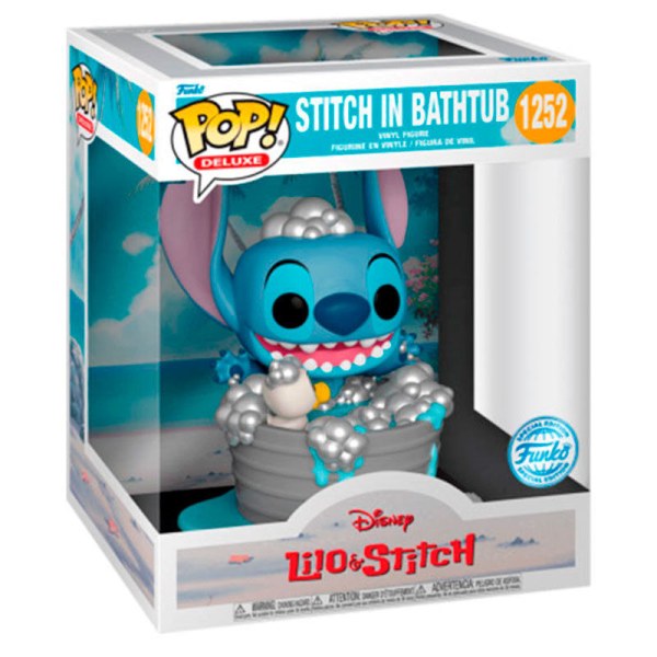 Figurine POP! 1252 Deluxe Disney Lilo & Stitch - Stitch dans la baignoire en exclusivité