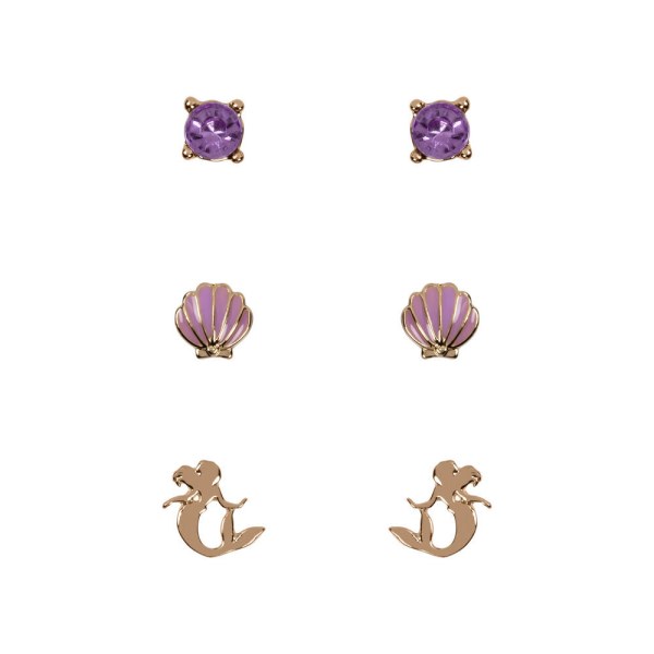 Set de 3 paires de boucles d'oreilles - Disney La Petite Sirène