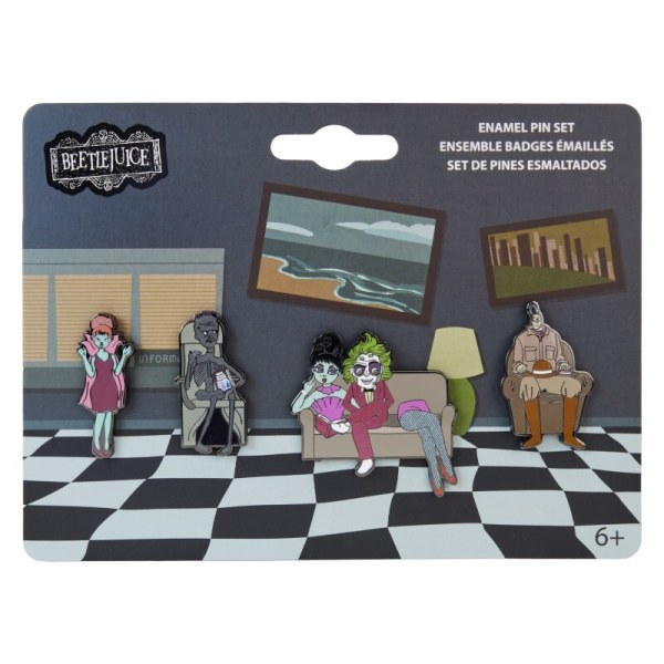 Lot de 4 Pins Beetlejuice Loungefly pour salle d'attente