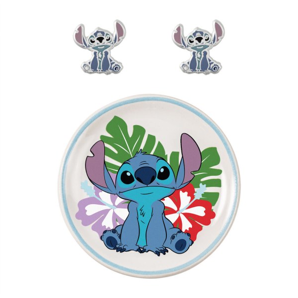 Boucles d'oreilles + coupelle à bijoux Stitch - Disney