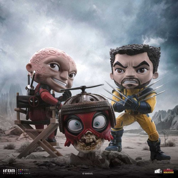 Deadpool et Wolverine figurine Mini Co. PVC Deadpool and Wolverine set Unmasked 14 cm