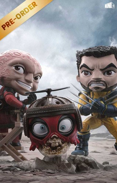 Deadpool et Wolverine figurine Mini Co. PVC Deadpool and Wolverine set Unmasked 14 cm