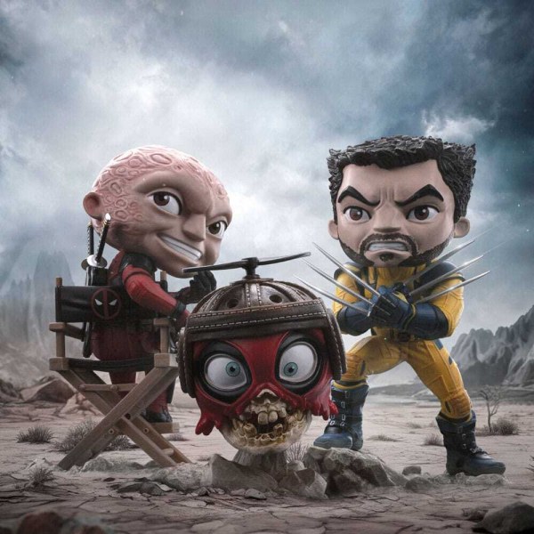 Deadpool et Wolverine figurine Mini Co. PVC Deadpool and Wolverine set Unmasked 14 cm