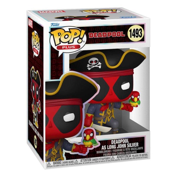 Figurine en vinyle Marvel POP! 1493 Plus Deadpool en Long John Argent 9 cm