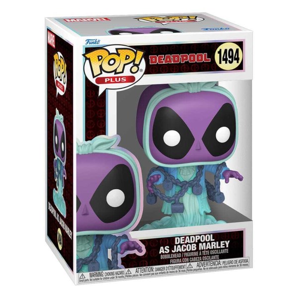 Figurine en vinyle Marvel POP! 1494 Plus Deadpool dans le rôle de Jacob Marley 9 cm